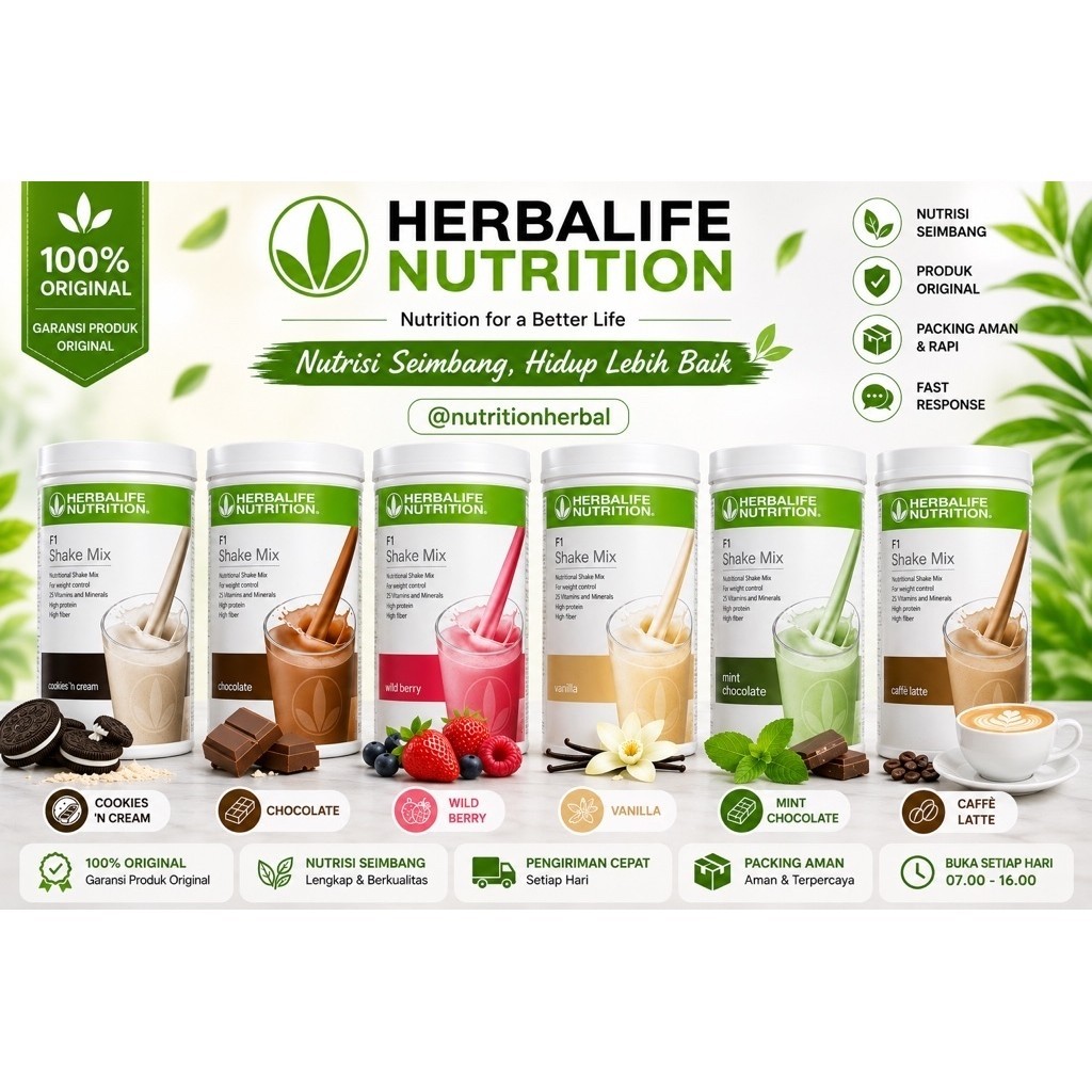 Herbalife Shake Mix 550g - Nutrisi Lengkap, Rasa Wild Berry, Dukung Gaya Hidup Sehat