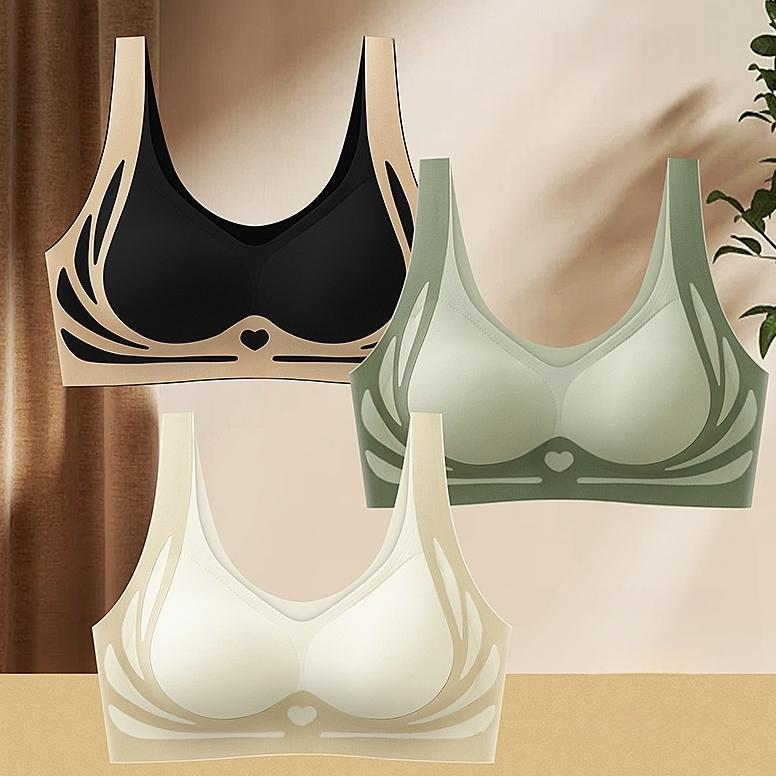 RECOMMENDED THAI LATEX PADDED BRA WOMEN SEAMLESS NON-WIRED SEXY LACE VEST-STYLE BRA TOP
