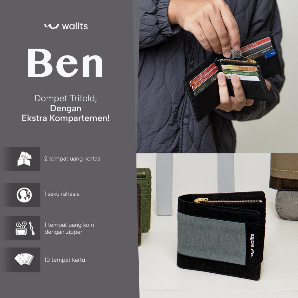 DISKON WALLTS BEN - WALLTS DOMPET LIPAT KANVAS PRIA ANTI AIR