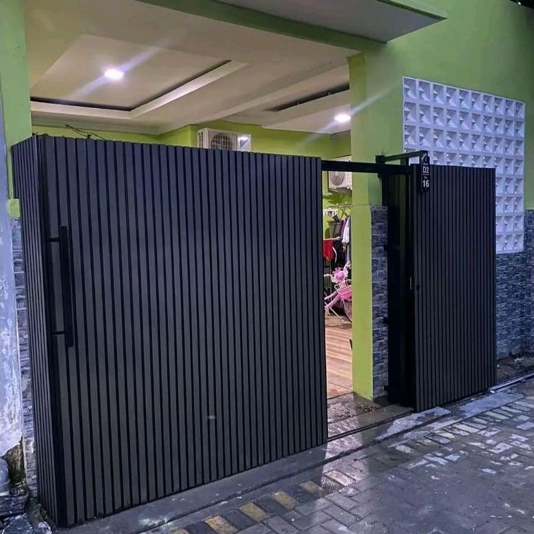 pagar pintu rumah Doble sleding. MODEL WPC OUTDOOR