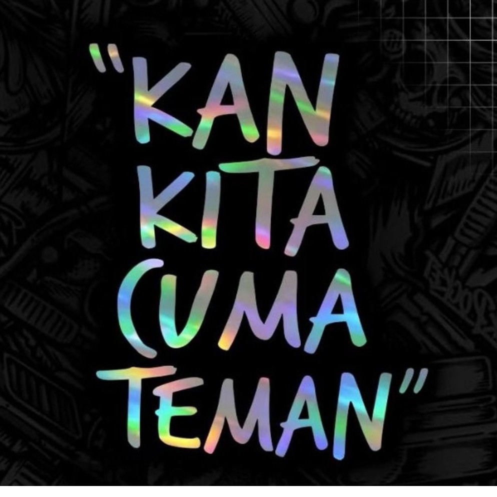 stiker cutting logo timbul kan kita cuma teman