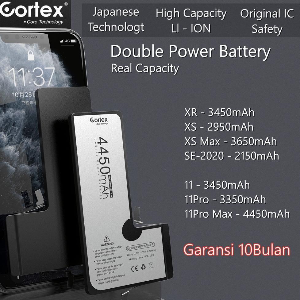 Cortex Baterai XR XS XSMax 11 11ProMax 12Mini 12 12Pro 12ProMax SE2020 Double Power Battery High Cap
