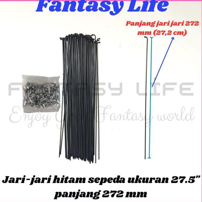 Promo Fantasy Jari jari sepeda 27.5 warna HITAM spoke harga untuk @36 PCS panjang 272 mm sepeda MTB 