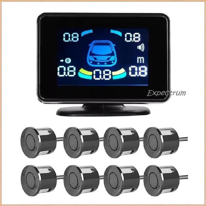 Sensor Parkir Mobil Depan Belakang 8 Sensor + LED Display Meter
