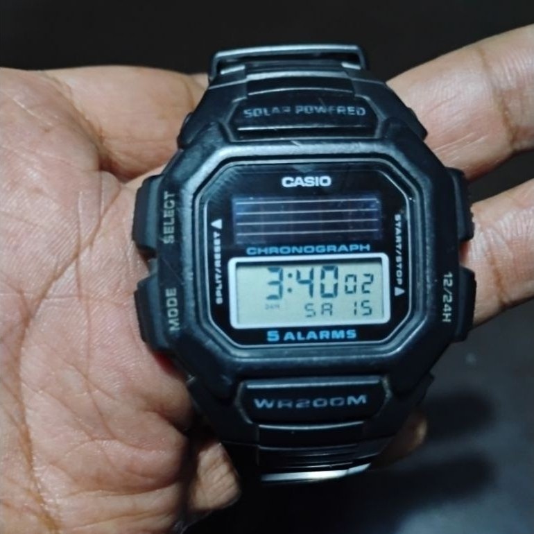jam tangan Casio hdd s100 vintage solar powered tenaga surya ori casio