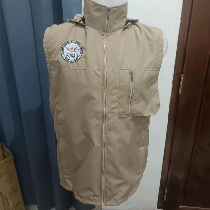 Rompi kupluk bahan parasut jasper premium/rompi best parasut/rompi lap