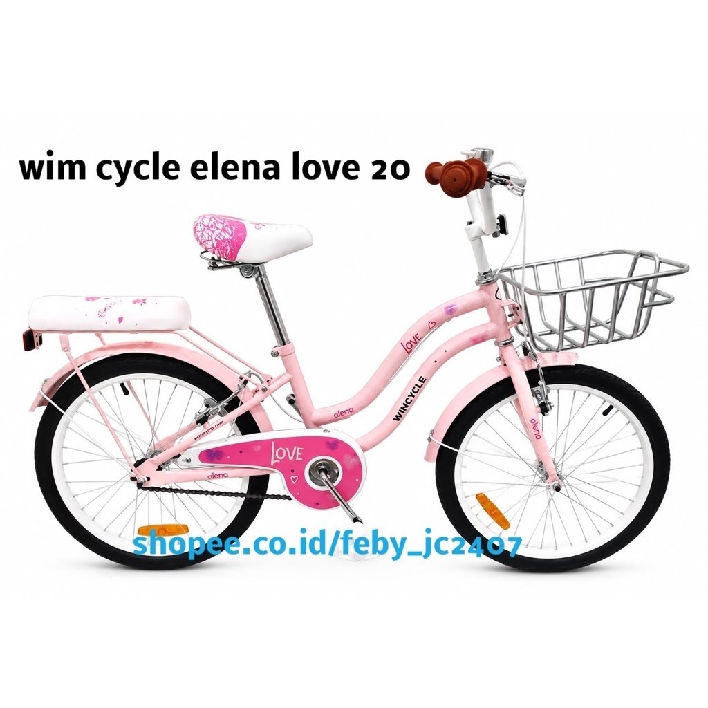 SEPEDA ANAK PEREMPUAN MINI CEWEK ELENA LOVE WIMCYCLE WIM CYCLE UKURAN 20 INCH ORIGINAL 20 inch Elena