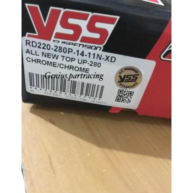SHOCK YSS ALL NEW TOP PRIME 280MM JUPITER Z - JUPITER Z1 - VEGA ZR - VEGA R -F1ZR ORINAL YSS CHROME