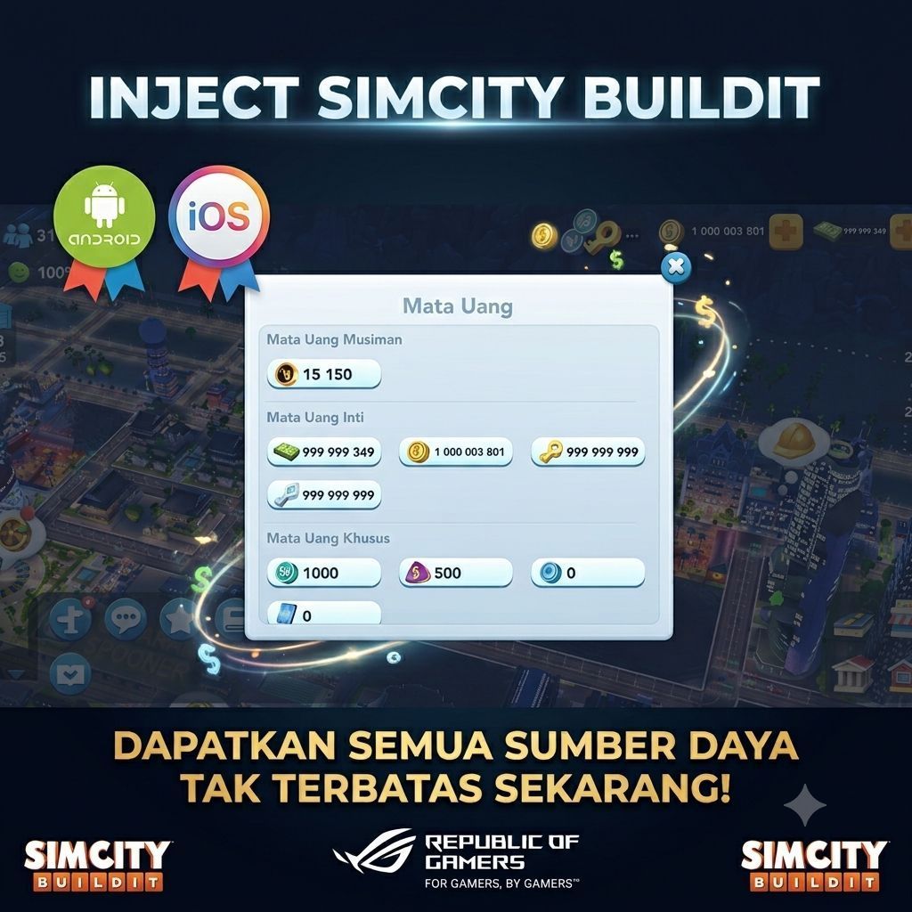 Inject Akun SimCity Buildit Android & ios Unlimited permanen antiban