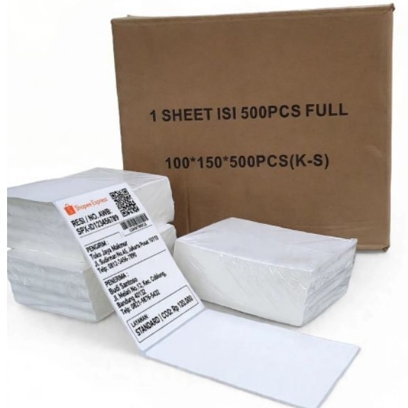 Grosir Perdus Kertas Thermal Label Resi 100x150 500 Lembar / 5000 Lembar