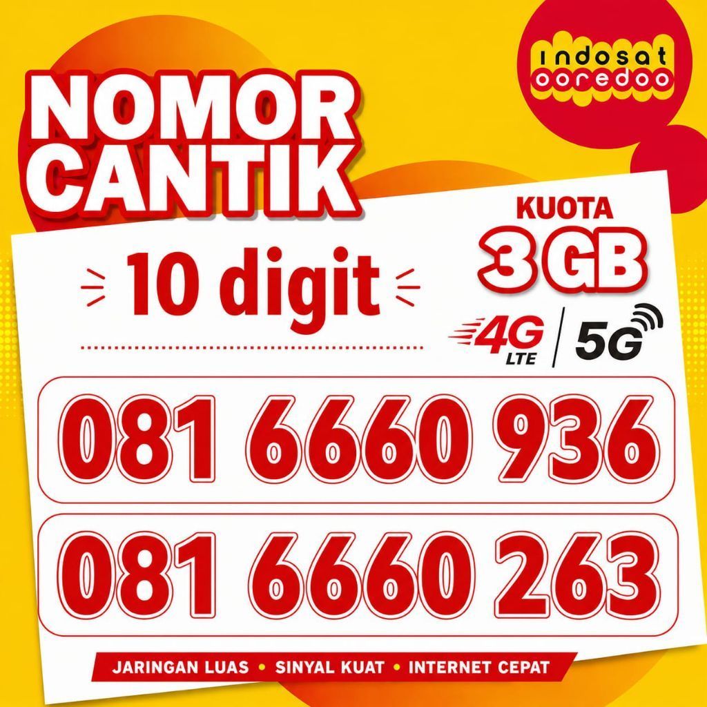 Nomor cantik Indosat 10 digit prabayar