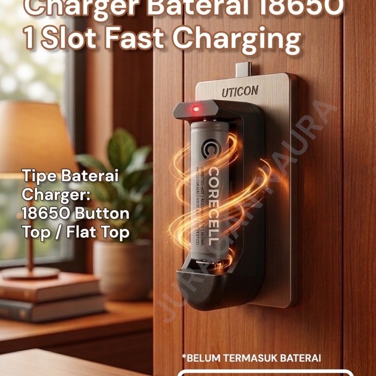 Charger Baterai 18650 Cell Ces Batre Senter Flashlight Single Slot Portable