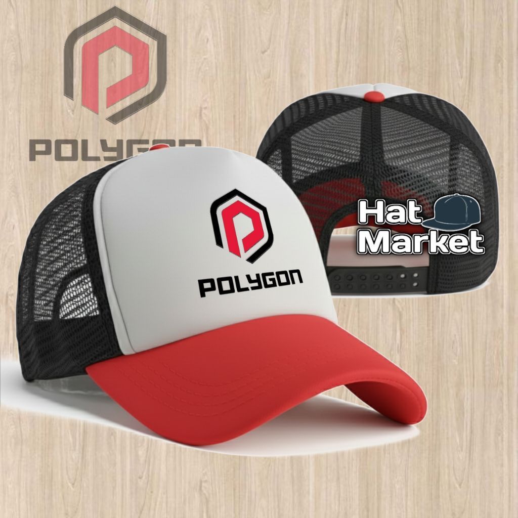 Topi POLYGON Trucker | Topi Jaring Sepeda Onthel | Topi Jala Poligon Razor Rogue Pria Wanita