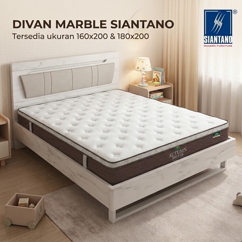 Ranjang Siantano / Divan Marble Siantano / Ranjang Rangka Tempat Tidur / Divan Kaki Besi / Bed Marbl