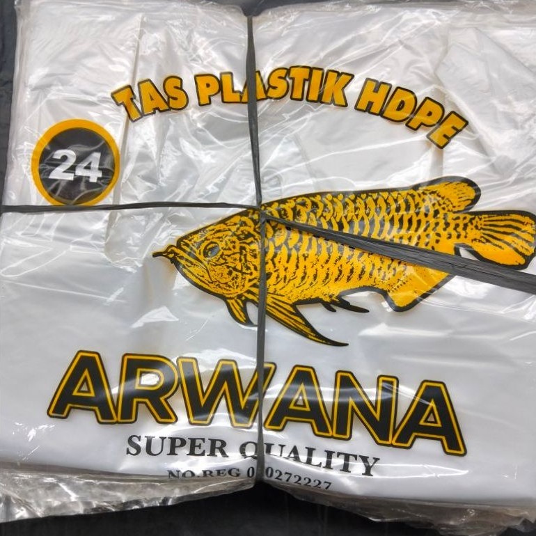 ARWANA Kantong Plastik Bening UK 24 Hdpe Arwana ( Hrg 5 BKS)