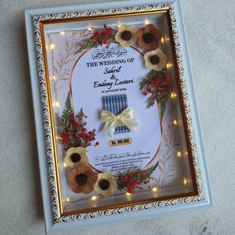 Frame 3D Bingkai Mahar Pernikahan 3D Custom Aesthetic