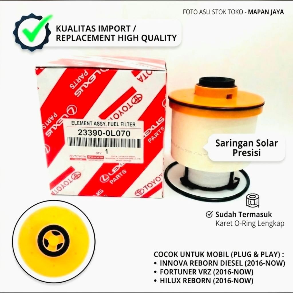 FILTER SOLAR untuk INNOVA REBORN VENTURER / FORTUNER VRZ 2016-2026