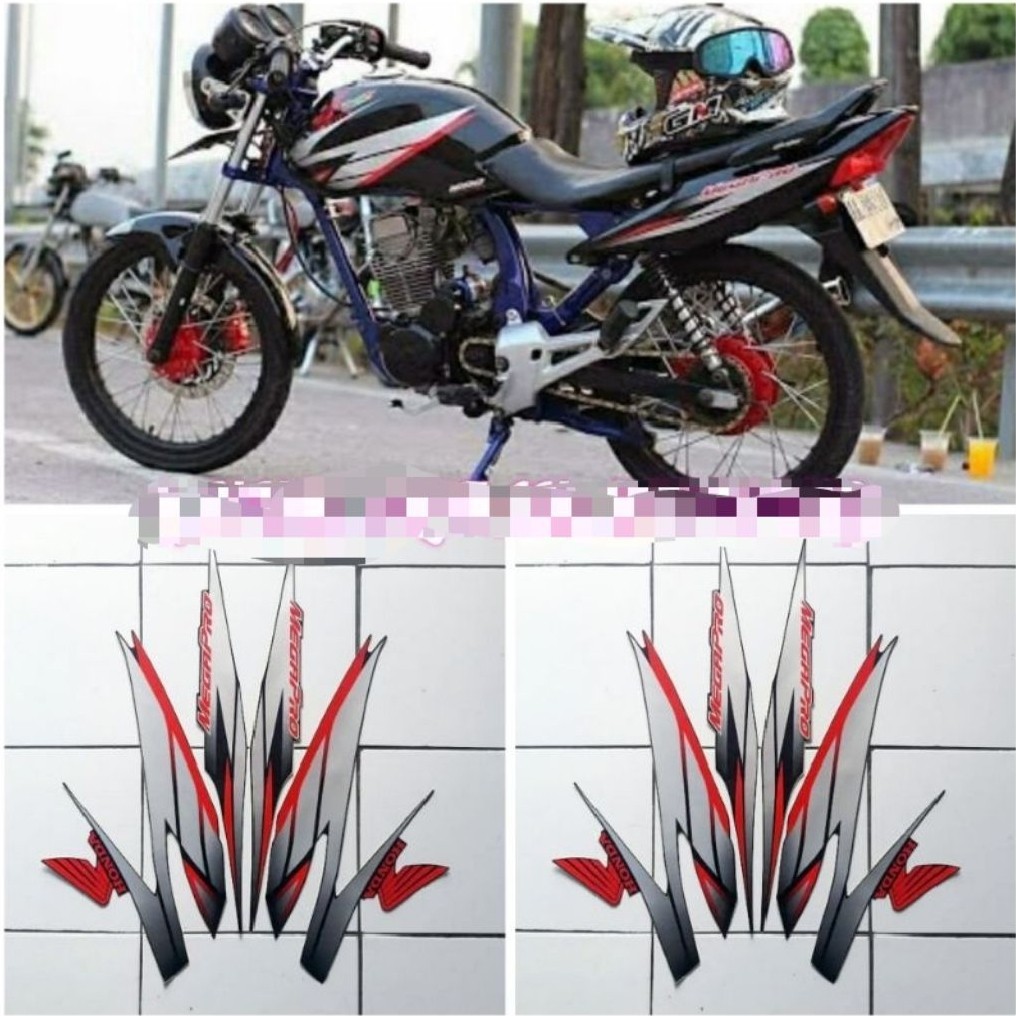 Striping lis sticker Megapro 2007 2008 standar ori Honda Megapro Primus 2007 hitam Lis merah stiker 