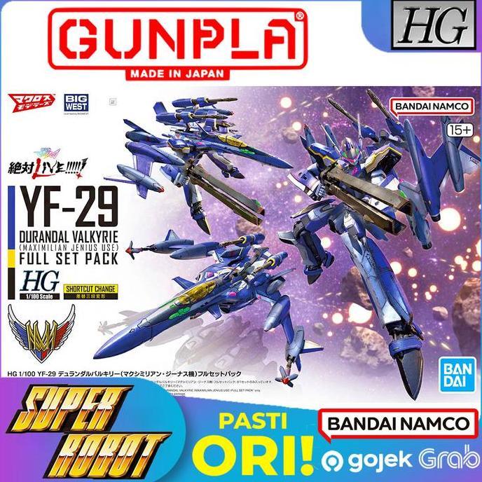 BANDAI HG YF-29 Durandal Valkyrie (Maximilian Jenius Use) Full Set Pack - Macross