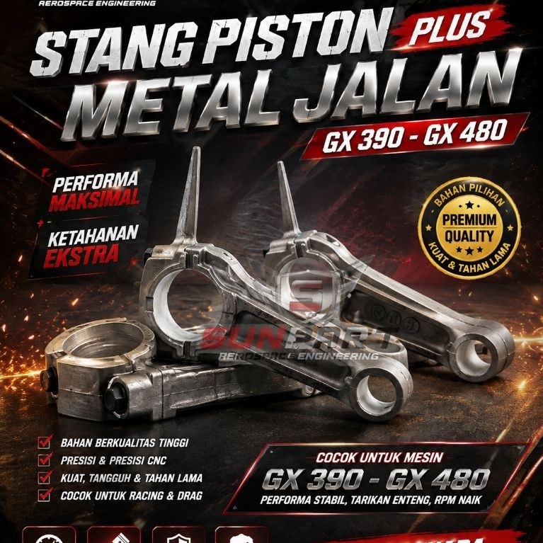STANG PISTON STANDART PLUS METAL MESIN GX 420 - GX 480