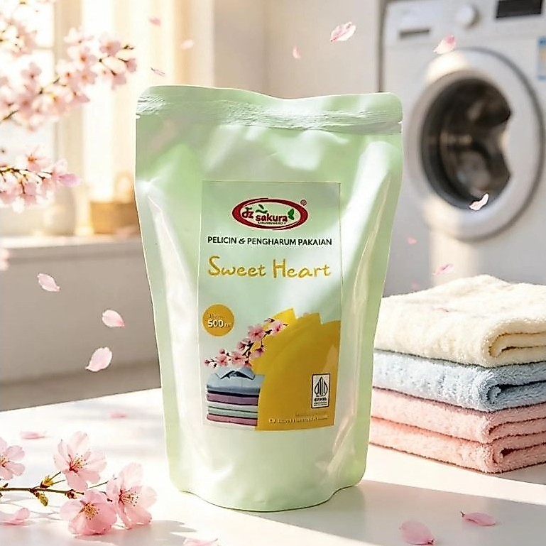 Dz Sakura Sweet Heart  Pelicin & Pengharum Pakian 500ml