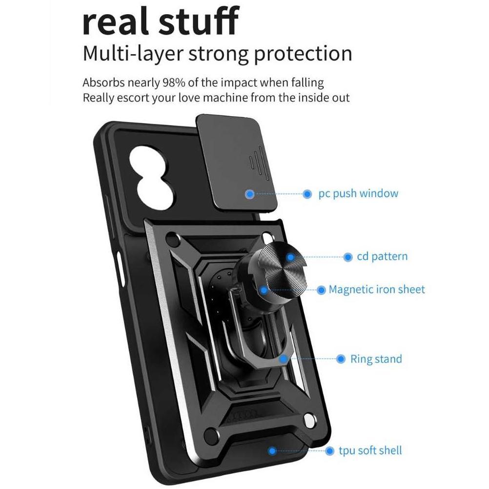 BESTPROMO Redmi 13X Redmi 13 4G Case Armor Slide Transformer Slide Kamera Protection Redmi 13X Redmi