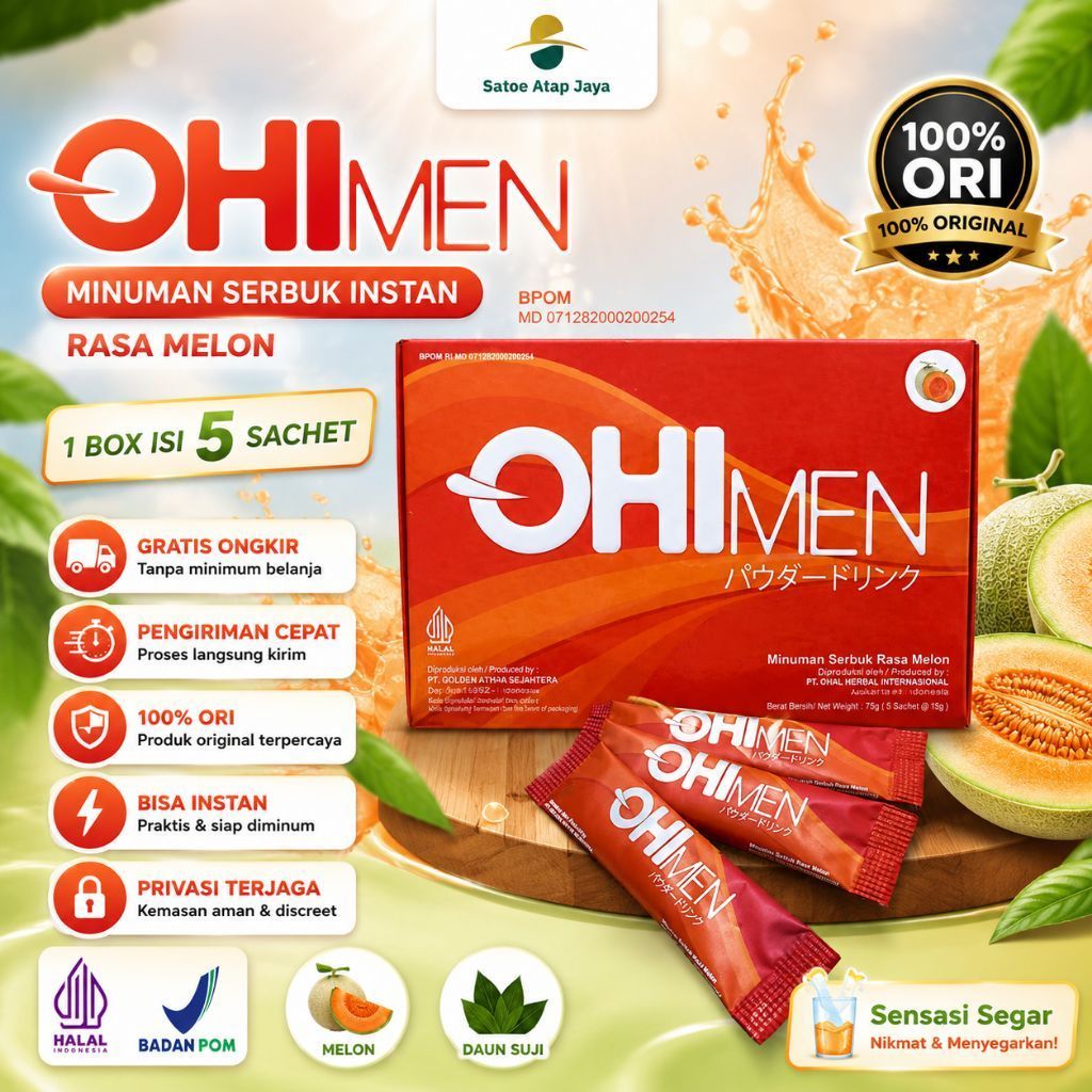 OHIMEN ORIGINAL 1 BOX ISI 5 SACHET MINUMAN SERBUK INSTAN RASA MELON
