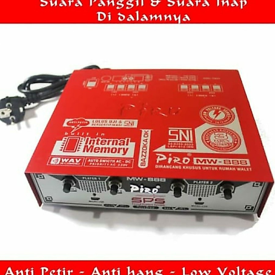 (READY STOK) AMPLIFIER WALET PIRO MW-888 / MW888 WARNA MERAH - kualitas terbaik