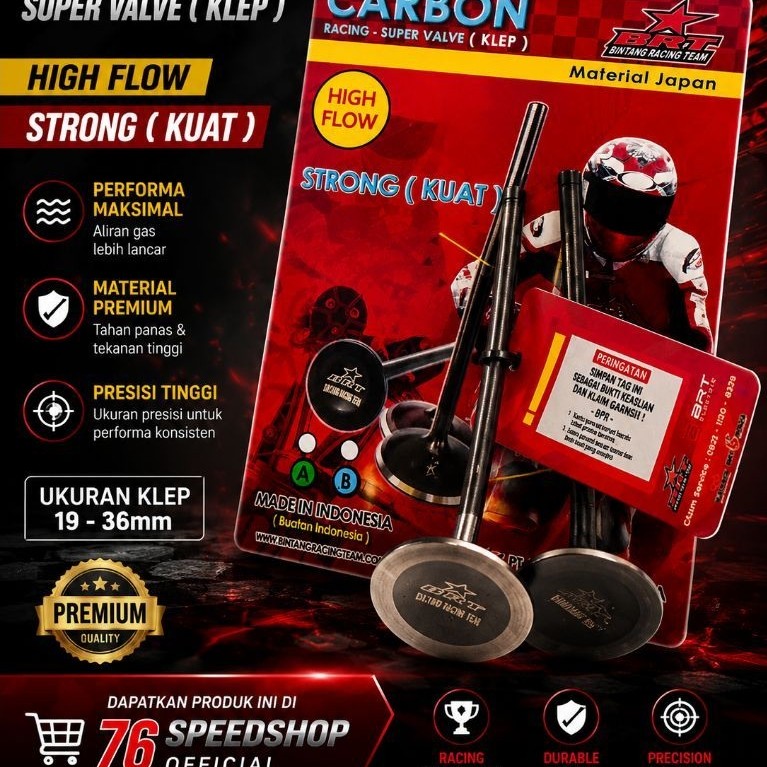 KLEP KARBON BRT 28/24 BATANG 5mm KLEP BRT 28 24 BATANG 5