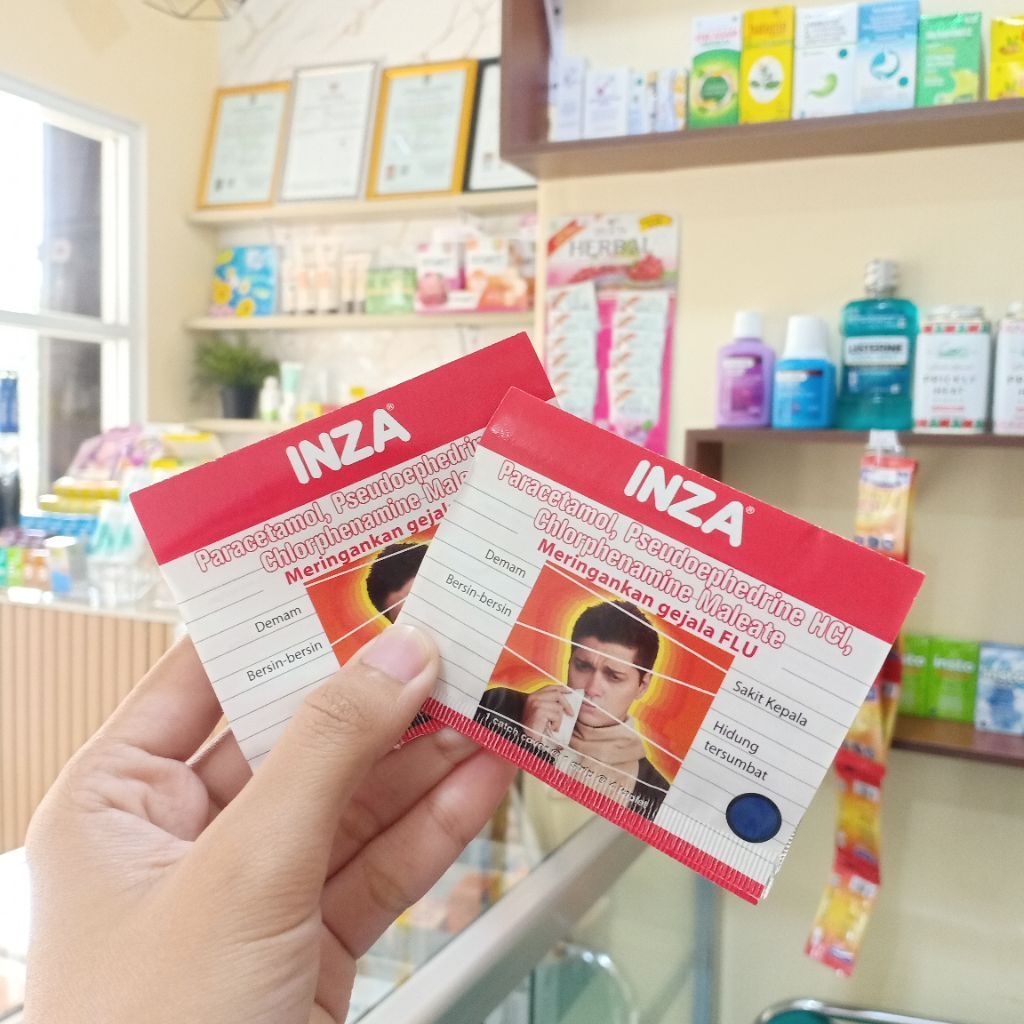 INZA Paracetamol, Pseudoephedrine HCl, Chlorphenamine Maleate Meringankan gejala FLU