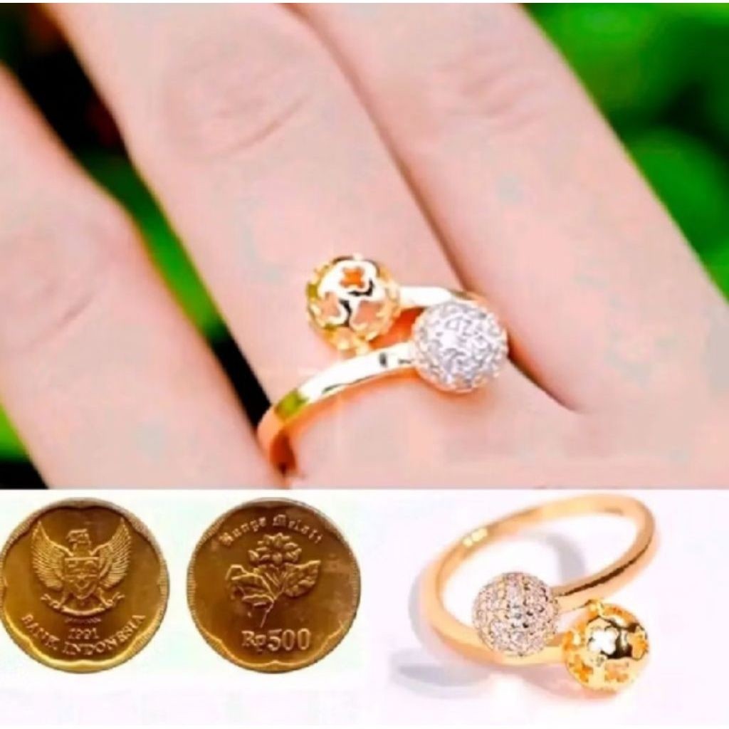 Cincin Boba permata bintang Bahan koin logam 91