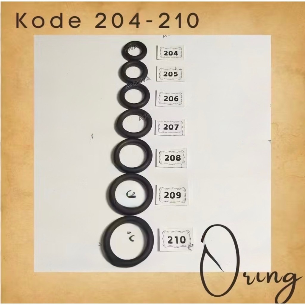 Sil Oring kode 204, 205, 206, 207, 208, 209, 210