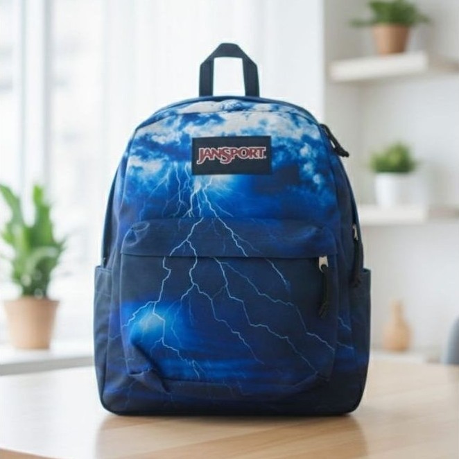 Tas Ransel js motif awan petir full embos
