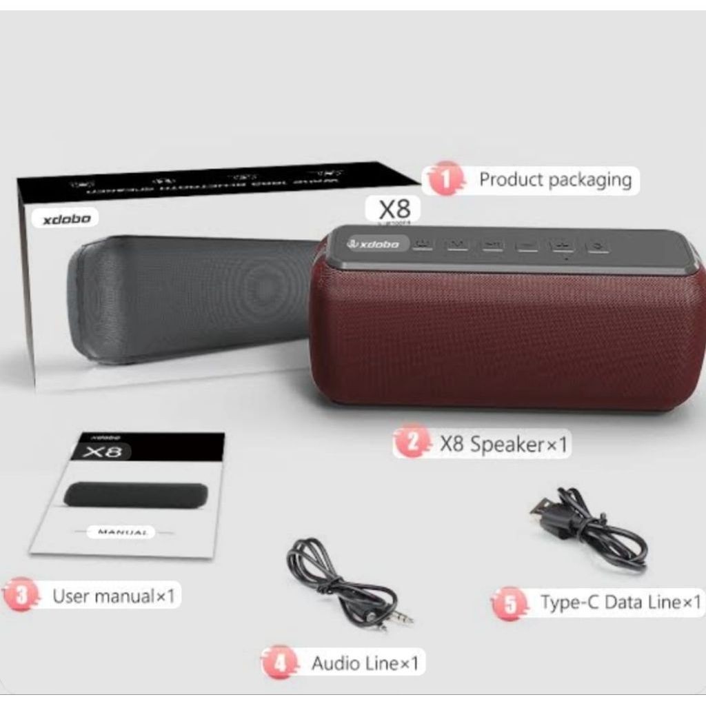 XDOBO X8II 60w speaker wireless portabel tahan air selama jangka waktu yang panjang