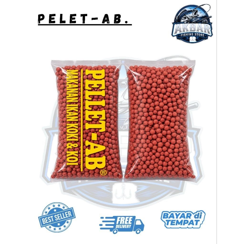 Pelet Pancing AB 5mm Merah 200 gram.