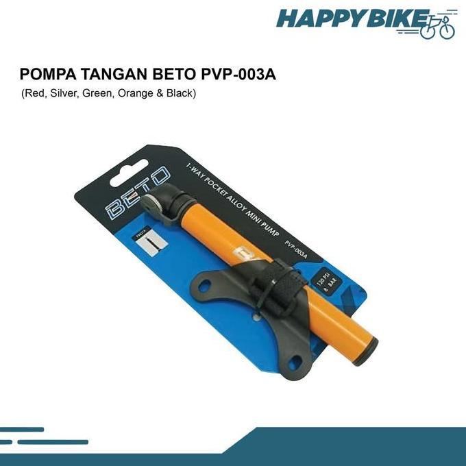Promo BETO Pompa Ban Sepeda Lipat Road Bike MTB PVP-003A 120psi Pompa Tangan Mini Diskon