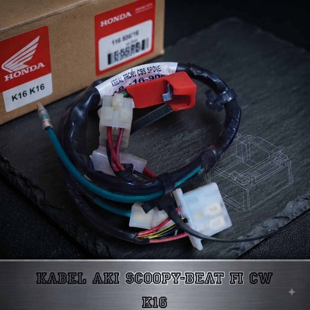 kabel aki HONDA SCOOPY / BEAT FI CW CBS SPOKE K16 CODE PART K16 (32102-K16-900)