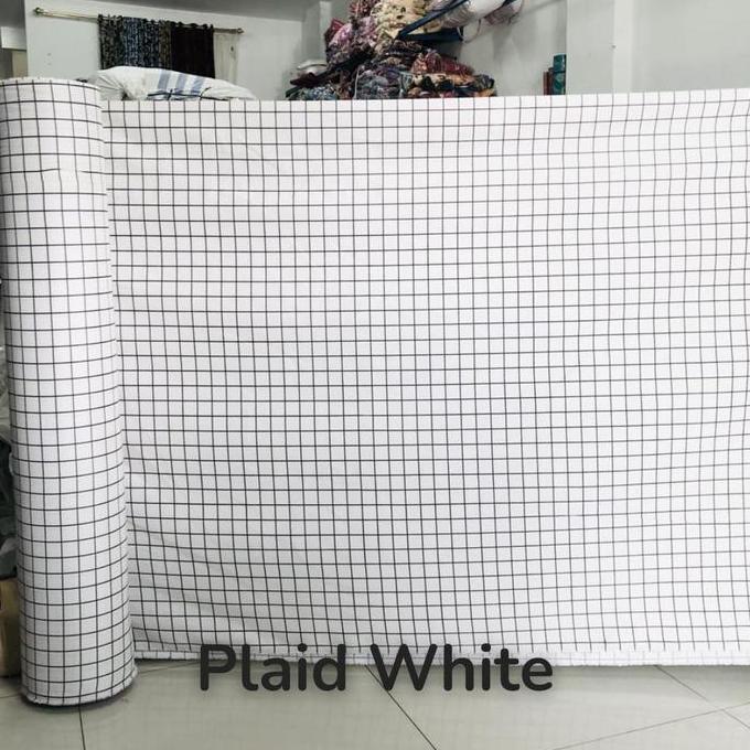 [] Kain meteran disperse microtex - PLAID PUTIH BERSIH