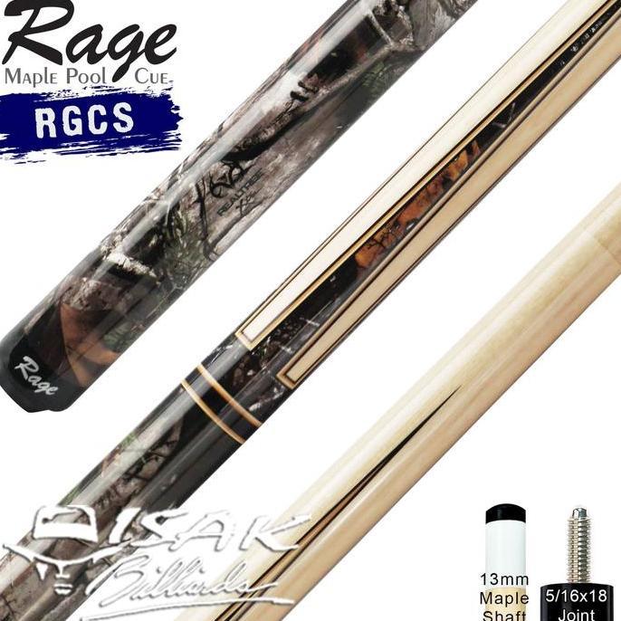 Rage RGCS Pool Cue - 13 mm Maple Billiard Stick Stik Biliar Players
