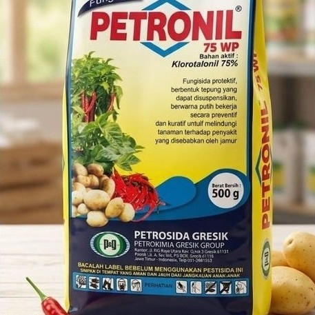 PETRONIL 75 WP Fungisida Cabai Kentang Non-Sistemik Putih 500gr