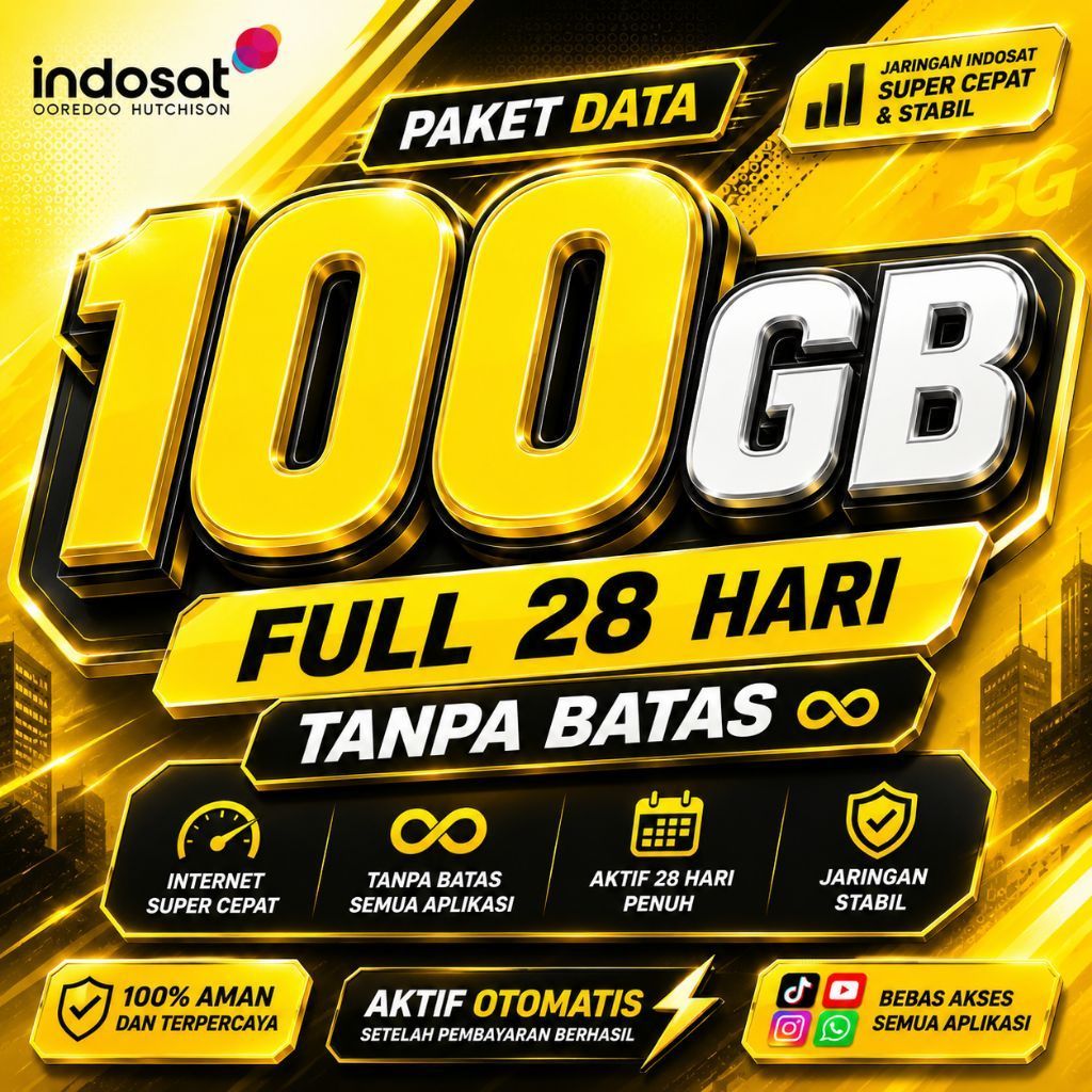 SUPER PROMO KUOTA INDOSAT 100GB FULL 28 HARI