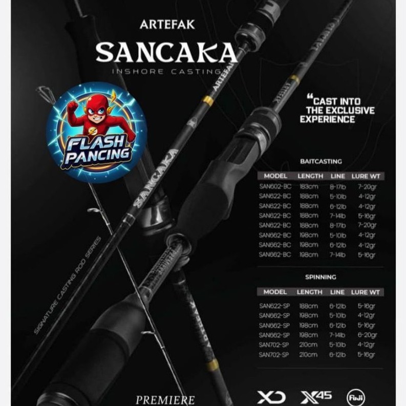 JORAN ARTEFAK SANCAKA (180/190/198/210CM) - SPIN DAN BAITCASTING BC RING FUJI