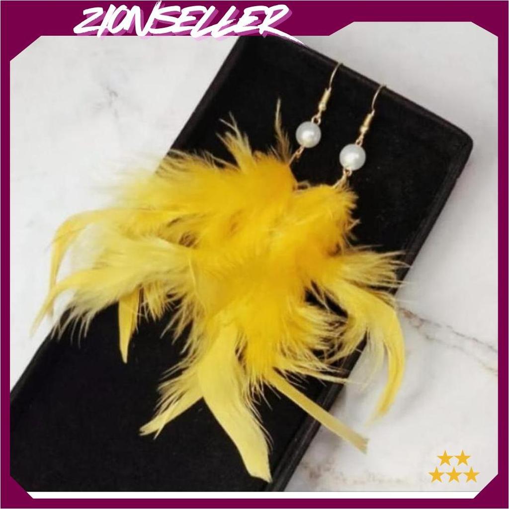 Anting Bulu Angsa/Anting Tusuk/Aksesoris Fashion AS Cod