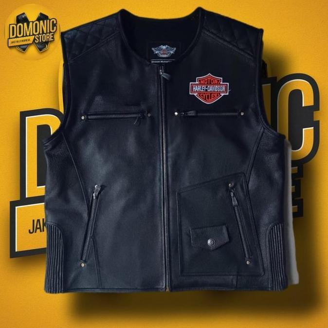 VEST KULIT HARLEY DAVIDSON ROMPI HOG MBI KUALITAS ORINAL - VEST TOURING JAKET KULIT SAPI ASLI wings