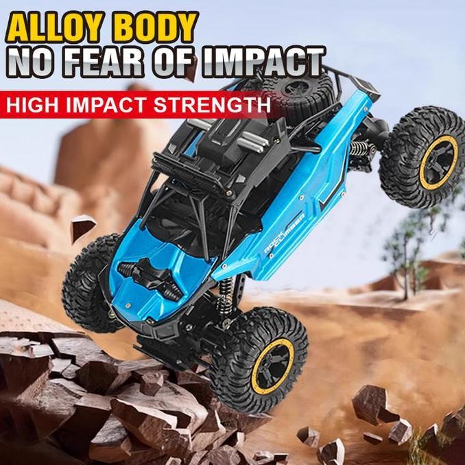 Mainan Rc Truk Militer Besar 4Wd Bodi Besi, Ban Karet, Medan Berat, 2.4Ghz, Led, Baterai Cas