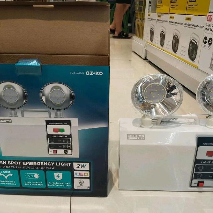 LAMPU DARURAT OTOMATIS NEW KRISBOW POWERLITE EMERGENCY LAMP LED 2 TWIN SPOT IP20