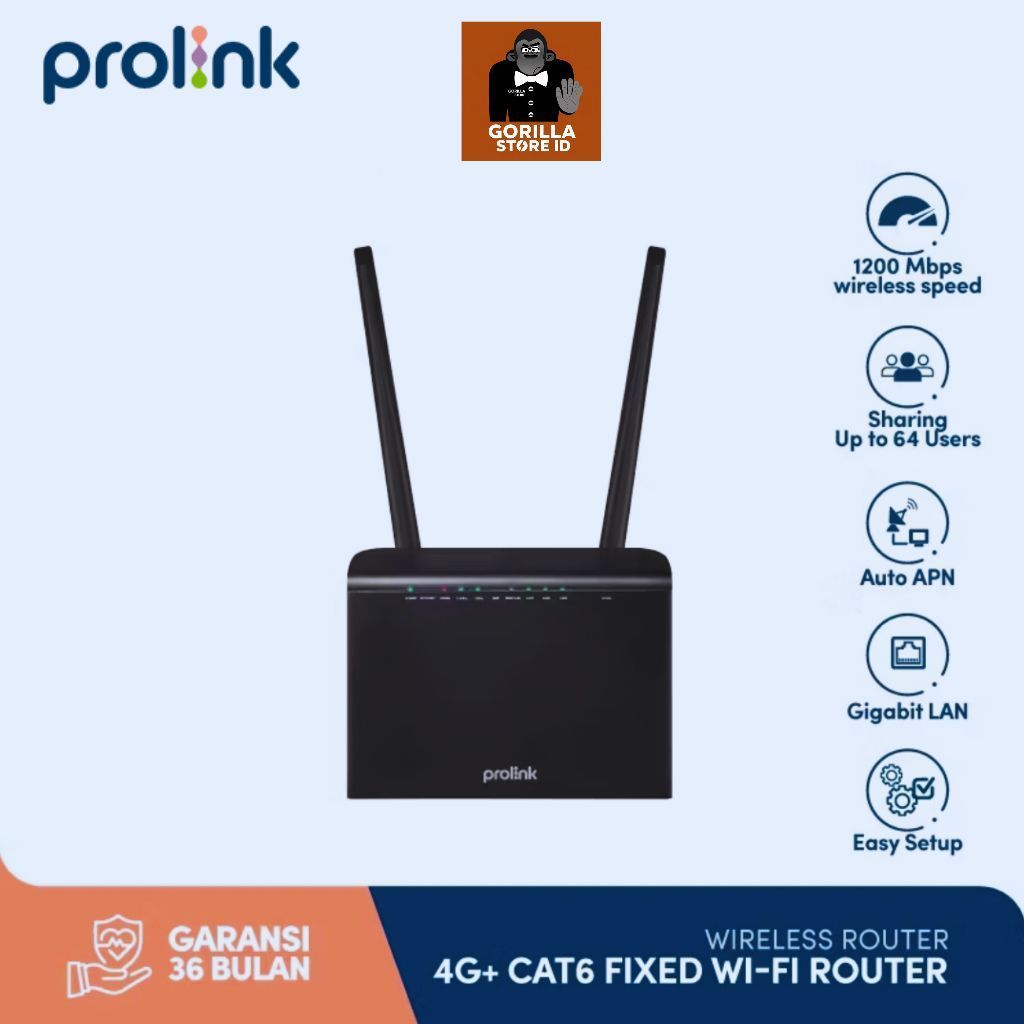 Prolink SIM 4G LTE Unlock Fixed Line Modem Wifi Router Cat 6 Dual Band