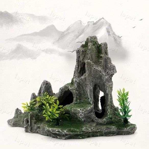 hiasan aquarium tebing meteora, tebing aquascape, tebing aquarium, hiasan aquarium tebing berlobang,