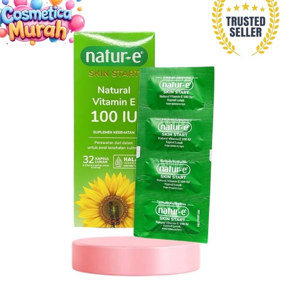 pu,bx] [32 caps hijau] NATUR E skin start natural vitamin E 100iu - natur-e 32 kapsul lunak