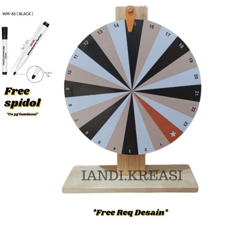 BARUU Roda Putar Edukasi Anak Custom | Spin Wheel Mainan Edukatif PAUD TK SD & Roda Undian Lucky Whe